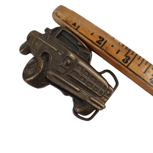 Vintage Brass Pick Up Truck 3D Belt Buckle - Picture 4 of 4